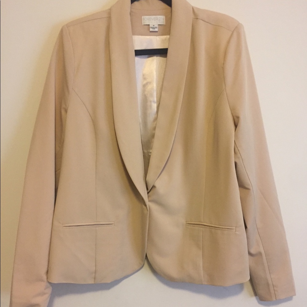 Forever 21 Light Beige Shawl Collar Blazer